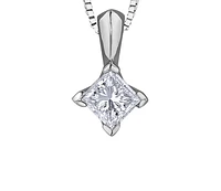 18K White Gold & Palladium Alloy(hypoallergenic) 0.20cttw Canadian Princess Diamond Pendant