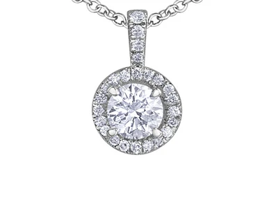 18K White Gold & Palladium Alloy(hypoallergenic) 0.38cttw Canadian Diamond Pendant
