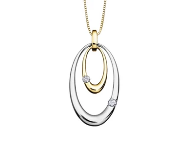 10K White & Yellow Gold 0.09cttw Canadian Diamond Pendant
