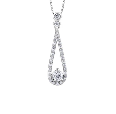 14K White Gold 0.65cttw Canadian Diamond Pendant
