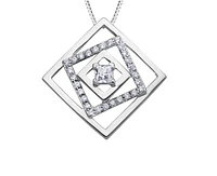 10K White Gold 0.20cttw Canadian Diamond Pendant