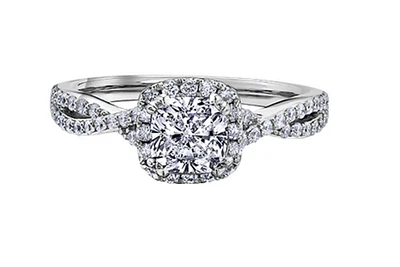 18K White Gold & Palladium Alloy (hypoallergenic) 1.03-1.33cttw Canadian Diamond Engagement Ring - / Carat Total