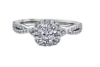 18K White Gold & Palladium Alloy (hypoallergenic) 1.03-1.33cttw Canadian Diamond Engagement Ring - / Carat Total