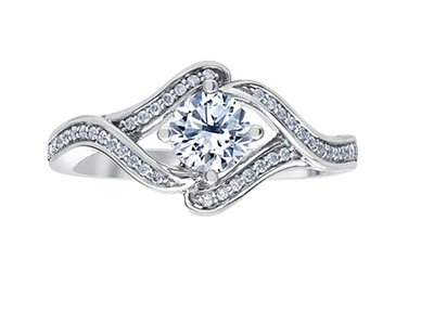 18K White Gold & Palladium Alloy (hypoallergenic) 0.72cttw Canadian Diamond Engagement Ring