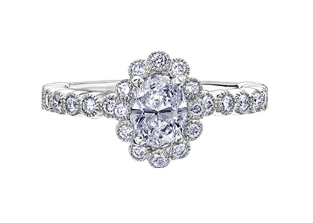 18K White Gold & Palladium Alloy (hypoallergenic) 1.50cttw Canadian Diamond Engagement Ring