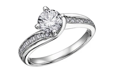 18K White Gold & Palladium Alloy (hypoallergenic) 1.00cttw Canadian Diamond Engagement Ring