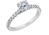 18K Yellow Gold & Palladium Alloy (hypoallergenic) 0.55-0.95cttw Canadian Diamond Engagement Ring - / Carat Total
