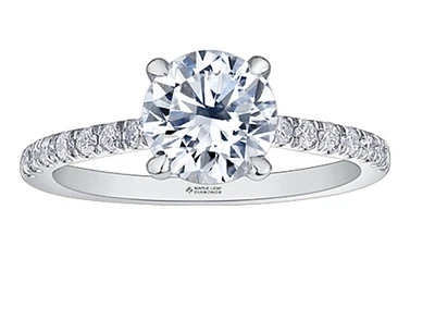18K Yellow Gold & Palladium Alloy (hypoallergenic) 1.25-1.75cttw Canadian Diamond Engagement Ring - / Carat Total