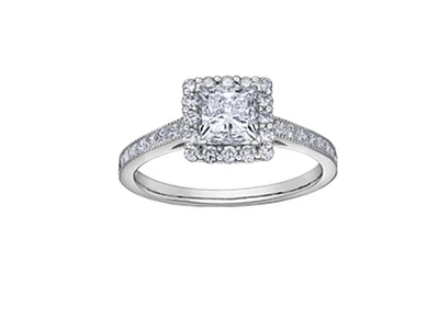18K White Gold & Palladium Alloy (hypoallergenic) 1.26-1.60cttw Canadian Princess Diamond Engagement Ring - / Carat Total
