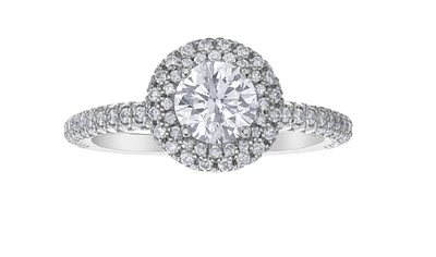 18K White Gold & Palladium Alloy (hypoallergenic) 1.63cttw Canadian Diamond Engagement Ring
