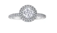 18K White Gold & Palladium Alloy (hypoallergenic) 1.63cttw Canadian Diamond Engagement Ring