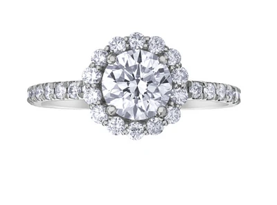 18K White Gold & Palladium Alloy (hypoallergenic) 1.65cttw Canadian Diamond Engagement Ring