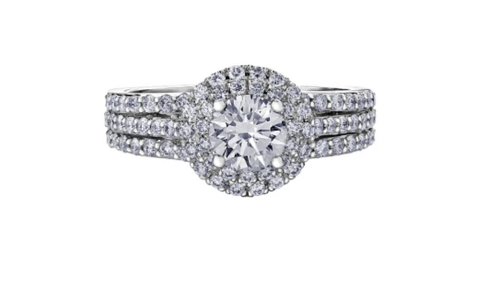 18K White Gold & Palladium Alloy (hypoallergenic) 1.30cttw Canadian Diamond Engagement Ring