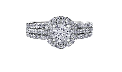 18K White Gold & Palladium Alloy (hypoallergenic) 1.30cttw Canadian Diamond Engagement Ring