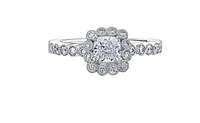 18K White Gold & Palladium Alloy (hypoallergenic) 1.02-1.17cttw Canadian Diamond Engagement Ring - / Carat Total