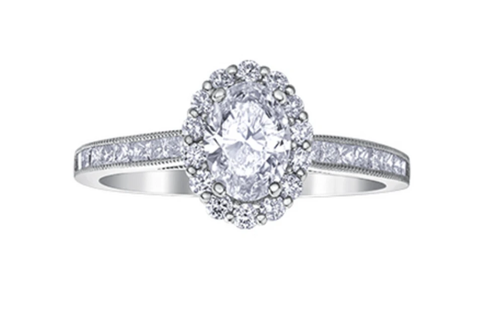 18K White Gold & Palladium Alloy (hypoallergenic) 1.28cttw Canadian Diamond Engagement Ring
