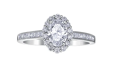 18K White Gold & Palladium Alloy (hypoallergenic) 1.28cttw Canadian Diamond Engagement Ring