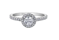 18K White Gold & Palladium Alloy (hypoallergenic) 0.76-1.32cttw Canadian Round Shape Diamond Engagement Ring - / Carat Total