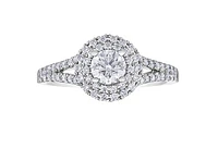 18K White Gold & Palladium Alloy (hypoallergenic) 1.00ttw Canadian Diamond Engagement Ring