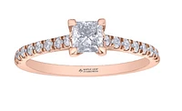 14K Rose Gold 0.75cttw Princess Cut Canadian Diamond Engagement Ring - /