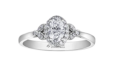 18K White Gold & Palladium Alloy (hypoallergenic) 0.52ttw Canadian Diamond Engagement Ring
