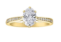 18K Yellow Gold & Palladium Alloy (hypoallergenic) 1.14cttw Canadian Oval Cut Diamond Engagement Ring - /