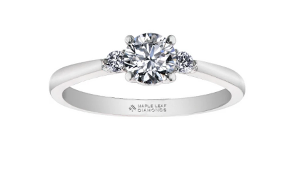18K White Gold & Palladium Alloy (hypoallergenic) 0.58ttw Canadian Diamond Engagement Ring