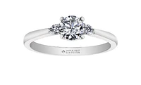 18K White Gold & Palladium Alloy (hypoallergenic) 0.58ttw Canadian Diamond Engagement Ring