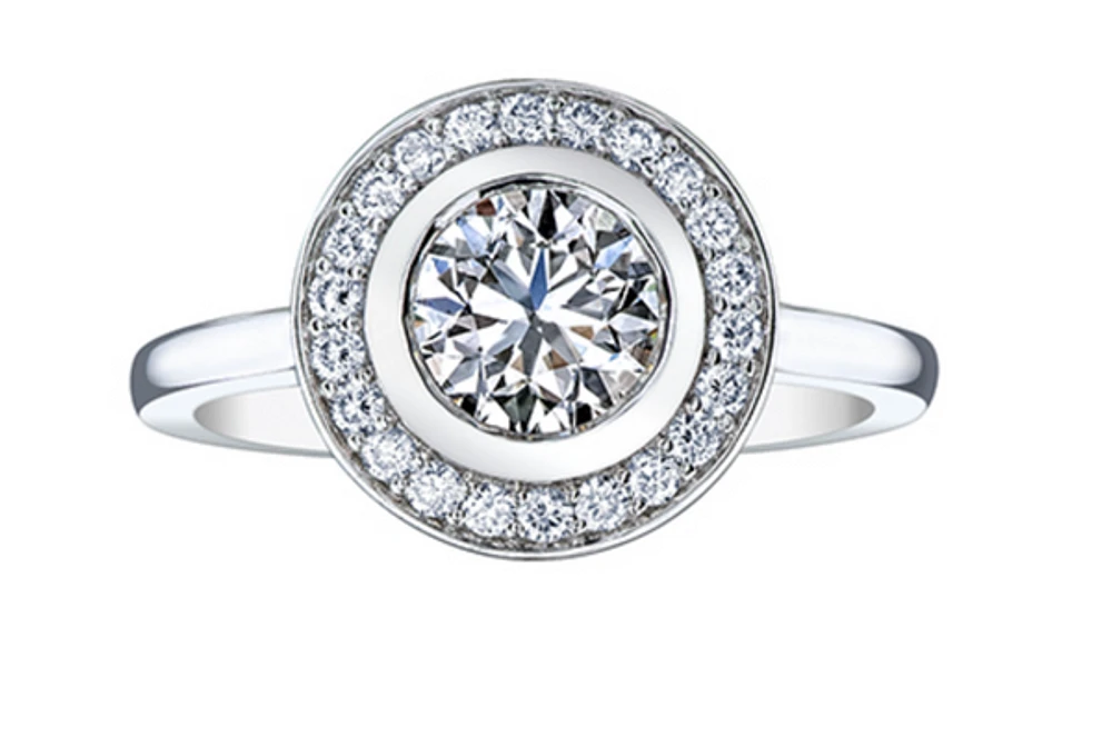 14K White Gold 1.22cttw Canadian Diamond Engagement Ring