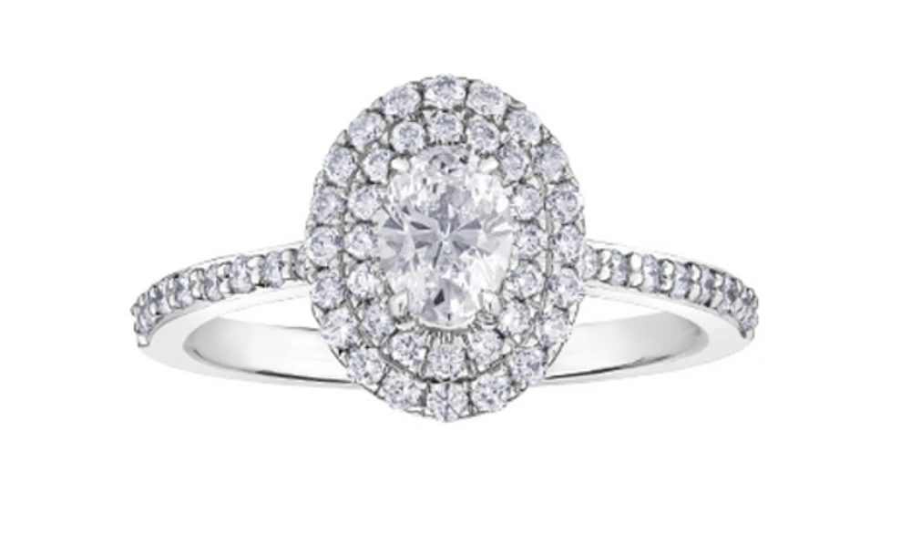 18K White Gold & Palladium Alloy (hypoallergenic) 0.60-1.03ttw Canadian Diamond Engagement Ring - / Carat Total