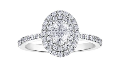 18K White Gold & Palladium Alloy (hypoallergenic) 0.60-1.03ttw Canadian Diamond Engagement Ring - / Carat Total