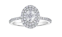 18K White Gold & Palladium Alloy (hypoallergenic) 0.60-1.03ttw Canadian Diamond Engagement Ring - / Carat Total