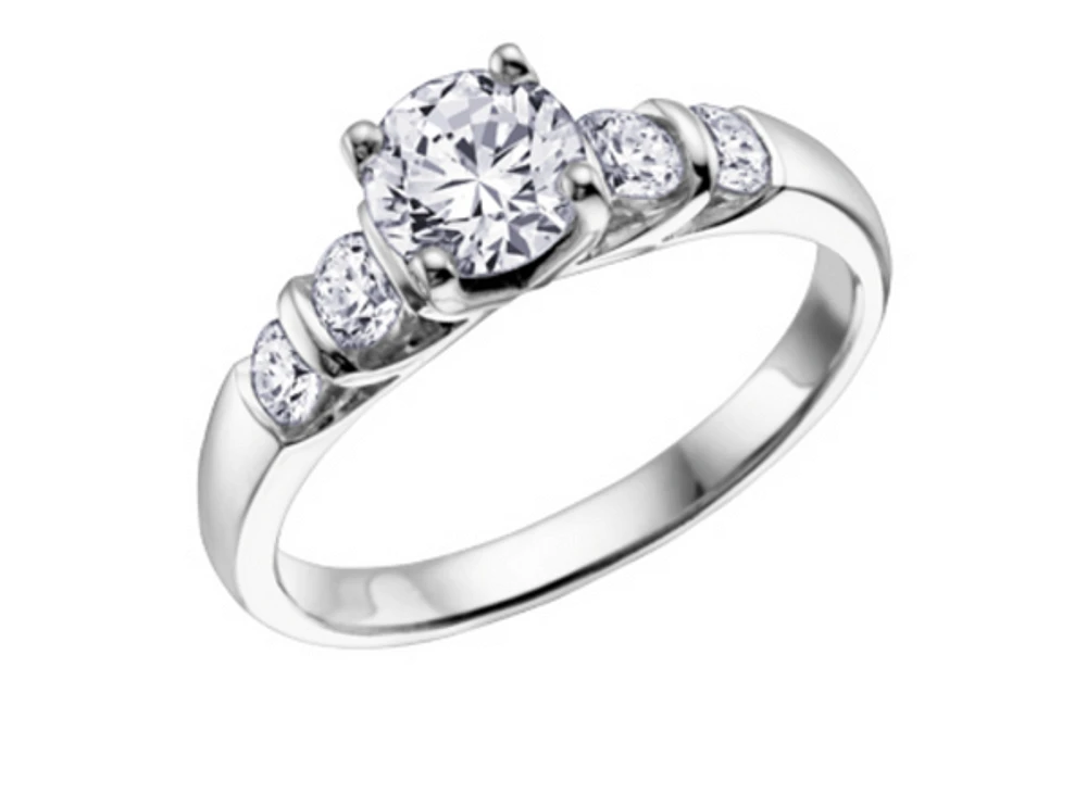 18K White Gold & Palladium Alloy (hypoallergenic) 0.80-1.08cttw Canadian Diamond Engagement Ring - / 0.80 Carat Total