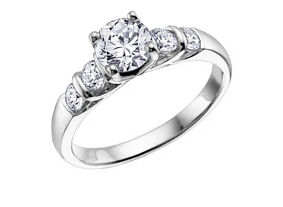 18K White Gold & Palladium Alloy (hypoallergenic) 0.80-1.08cttw Canadian Diamond Engagement Ring - / 0.80 Carat Total