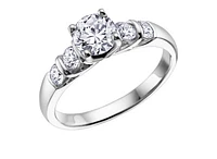 18K White Gold & Palladium Alloy (hypoallergenic) 0.80-1.08cttw Canadian Diamond Engagement Ring - / 0.80 Carat Total