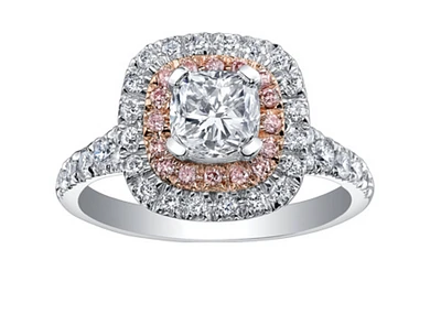 18K White & Rose Gold With Palladium Alloy (hypoallergenic) 0.91-1.55cttw Canadian Diamond Engagement Ring - / Carat Total