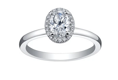 18K White Gold & Palladium Alloy (hypoallergenic) 0.35-1.11cttw Canadian Diamond Engagement Ring - / Carat Total