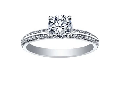 18K White Gold & Palladium Alloy (hypoallergenic) 1.25cttw Canadian Diamond Engagement Ring