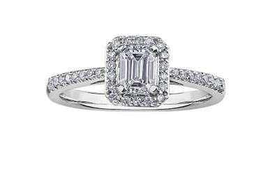 18K White Gold & Palladium Alloy (hypoallergenic) 0.70cttw Canadian Diamond Engagement Ring