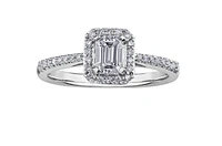 18K White Gold & Palladium Alloy (hypoallergenic) 0.70cttw Canadian Diamond Engagement Ring