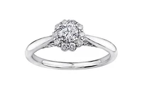 18K White Gold & Palladium Alloy (hypoallergenic) 0.50cttw Canadian Diamond Engagement Ring