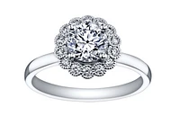18K White Gold & Palladium Alloy (hypoallergenic) 0.40-1.20cttw Canadian Diamond Engagement Ring - / Carat Total 5