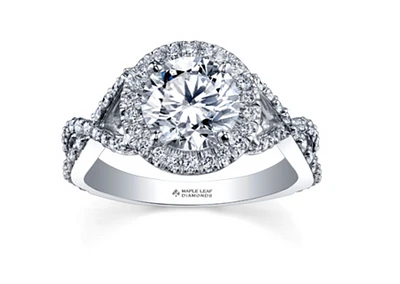 18K White Gold & Palladium Alloy (hypoallergenic) 1.60cttw Canadian Diamond Engagement Ring