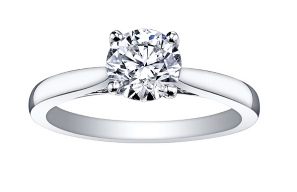 18K White Gold & Palladium Alloy (hypoallergenic) 0.35-1.53cttw Canadian Diamond Engagement Ring - / 0.35 Carat Total