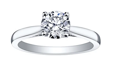 18K White Gold & Palladium Alloy (hypoallergenic) 0.35-1.53cttw Canadian Diamond Engagement Ring - / 0.35 Carat Total