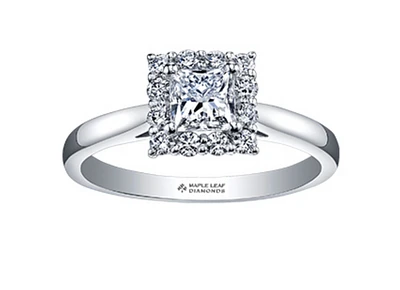 18K White Gold & Palladium Alloy (hypoallergenic) 1.00cttw Canadian Diamond Engagement Ring