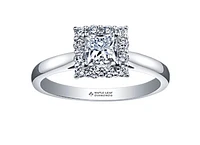 18K White Gold & Palladium Alloy (hypoallergenic) 0.50-1.00cttw Canadian Diamond Engagement Ring - / Carat Total 4.5