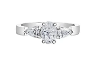 18K White Gold & Palladium Alloy (hypoallergenic) 0.85cttw Canadian Diamond Engagement Ring