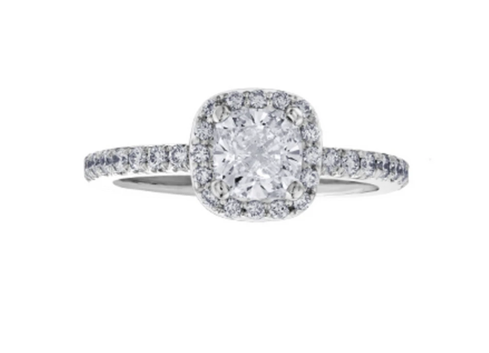 18K White Gold & Palladium Alloy (hypoallergenic) 0.86-1.42cttw Canadian Diamond Engagement Ring - / Carat Total