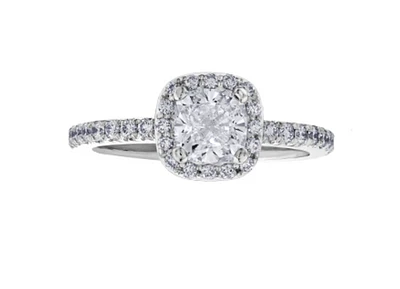 18K White Gold & Palladium Alloy (hypoallergenic) 0.86-1.42cttw Canadian Diamond Engagement Ring - / Carat Total